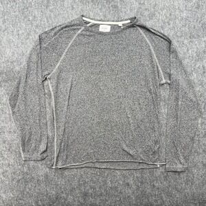 Billy Reid Shirt Mens XL Grey Long Sleeve Crewneck Flatlock Stitch